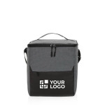 Bolsa térmica RPET con bolsilo frontal y capacidad hasta 12 latas color gris vista de impresión