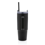 Vaso térmico de plástico reciclado con tapa de 3 posiciones 750ml color negro vista con caja
