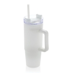 Vaso térmico de plástico reciclado con tapa de 3 posiciones 750ml color blanco