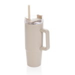 Vaso térmico de plástico reciclado con tapa de 3 posiciones 750ml color beige