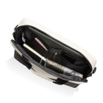 Maletín de RPET para PC con múltiples bolsillos interiores 15,6” color blanco roto quinta vista