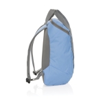 Mochila con diseño juvenil de RPET para PC con compartimentos 14” color azul cian tercera vista