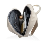 Mochila de RPET para PC con varios organizadores interiores 15,6” color beige quinta vista