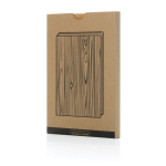 Libreta con tapa dura en estampado de madera A5 hojas a rayas color marrón vista con caja