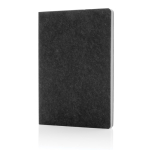 Cuaderno de fieltro de materiales reciclados A5 hojas a rayas color negro