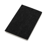 Cuaderno de fieltro de materiales reciclados A5 hojas a rayas color negro segunda vista