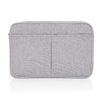 Funda para PC de algodón reciclado con bolsillos delanteros 15,6” color gris tercera vista