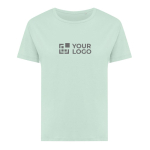 Camiseta de mujer de algodón reciclado slim fit 160 g/m2 Iqoniq color verde claro vista de impresión