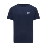 Camiseta técnica poliéster reciclado casual fit 150 g/m2 Iqoniq color azul marino vista con logo