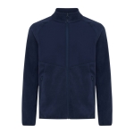 Chaqueta antipilling de poliéster reciclado 240 g/m2 Iqoniq color azul marino vista de impresión