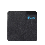 Alfombrilla de fieltro reciclado para ratón con antideslizantes color negro segunda vista