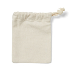 Juego de tres en raya de madera con tablero en bolsa de algodón color marrón tercera vista