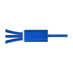 Cable 5 en 1 de aluminio recubierto en cobre con salida iOS color azul real tercera vista frontal