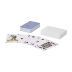Baraja de cartas clásica con 54 naipes y 2 comodines en caja papel color blanco