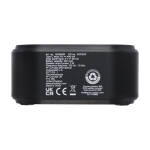 Altavoz solar de plástico reciclado con BT y linterna integrada color negro vista lateral