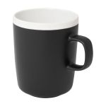 Taza de cerámica con acabado exterior mate e interior blanco 310ml color negro