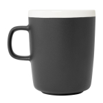 Taza de cerámica con acabado exterior mate e interior blanco 310ml color negro segunda vista lateral