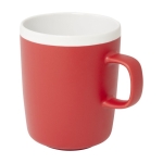 Taza de cerámica con acabado exterior mate e interior blanco 310ml color rojo