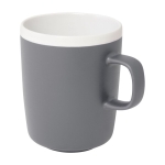 Taza de cerámica con acabado exterior mate e interior blanco 310ml color gris