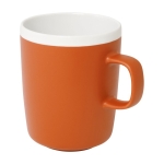 Taza de cerámica con acabado exterior mate e interior blanco 310ml color naranja
