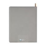 Portafolios de material reciclado con cierre de cremallera completo color gris segunda vista trasera