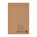 Libreta con logo ecológica con bolígrafo incorporado hojas a rayas color azul marino