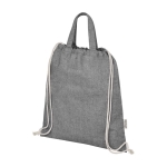 Bolsa de algodón reciclado con cierre de cordón 150 g/m2 color negro segunda vista