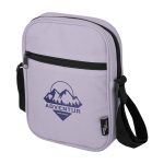 Bandolera de poliéster reciclado repelente al agua con bolsillos vista impresión transfer