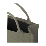 Bolsa de compras de algodón reciclado resistente 500 g/m2 color verde vista detalle 1