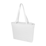Bolsa XL de algodón reciclado con cremallera y bolsillo 500 g/m2 color blanco