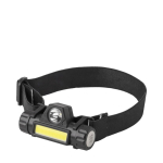 Linterna frontal con inclinación para mejor visibilidad color negro vista de impresión