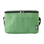 Bolsa nevera de poliéster para 6 latas con correa ajustable color verde primera vista