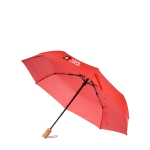 Paraguas automático y plegable de 8 paneles con mango de bambú Ø97 color rojo vista de impresión