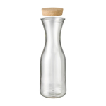 Botella grande de vidrio con tapón de corcho 1L color transparente tercera vista