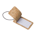 Identificador de maletas en corcho personalizado con logo Cork color marrón segunda vista