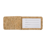 Identificador de maletas en corcho personalizado con logo Cork color marrón tercera vista