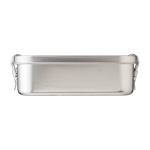Fiambrera con logo grande de acero con separador 1,2L Inox Space color plateado primera vista