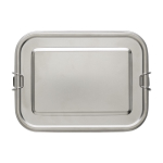 Fiambrera con logo grande de acero con separador 1,2L Inox Space color plateado tercera vista