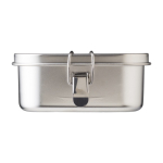 Fiambrera con logo grande de acero con separador 1,2L Inox Space color plateado cuarta vista