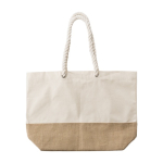 Bolsa resistente en yute y algodón con asas reforzadas Jute Summer color caqui primera vista