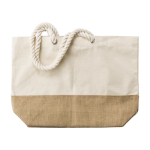 Bolsa resistente en yute y algodón con asas reforzadas Jute Summer color caqui cuarta vista