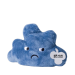 Peluche reversible en forma de nube con dos estados de ánimo color blanco/azul vista de impresión