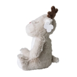 Reno de peluche para niños de color gris con etiqueta para logo color multicolor vista de impresión