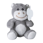 Hipopótamo pequeño de peluche con ojos bordados y etiqueta color multicolor primera vista