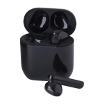 Auriculares presentados en estuche a juego con cargador USB-C color negro primera vista