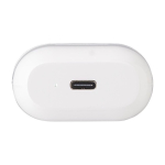 Auriculares presentados en estuche a juego con cargador USB-C color blanco segunda vista