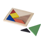 Rompecabezas tangram de madera de colores para regalar Shape color marrón segunda vista