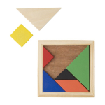 Rompecabezas tangram de madera de colores para regalar Shape color marrón tercera vista