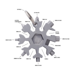 Herramienta multifunción con forma de copo de nieve Snowflake color plateado tercera vista