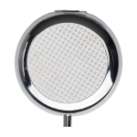 Pastillero redondo metálico con tres secciones y espejo Mirror color plateado segunda vista